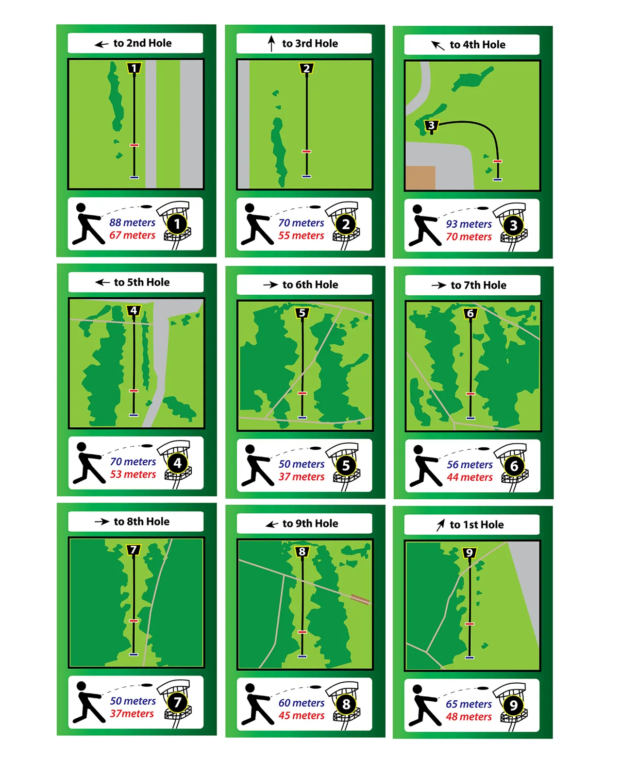 Disc golf course map